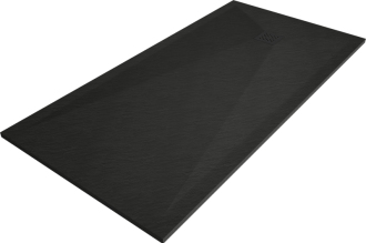 Mexen Stone+ obdélníková kompozitová vanička 200x100 cm, černá, černý kryt 44701020-B