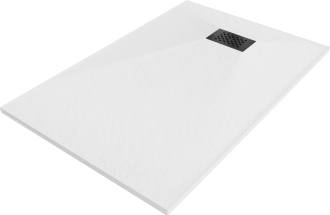 Mexen Hugo obdélníková sprchová vanička SMC 100 x 90 cm, bílá, černý kryt - 42109010-B