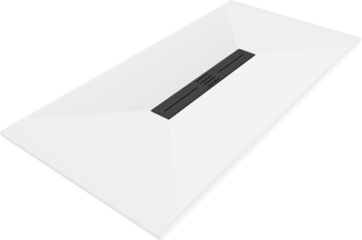 Mexen Toro obdélníková sprchová vanička SMC 180 x 80 cm, bílá, černý kryt - 43108018-B