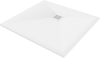 Mexen Stone+ čtvercová kompozitová sprchová vanička 80 x 80 cm, bílá, bílý kryt 44108080-W