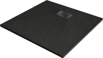 Mexen Hugo čtvercová sprchová vanička SMC 90 x 90 cm, černá, černý kryt - 42709090-B