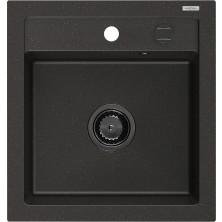 Mexen Vito 1miskový granit dřez 520x490, černá/zlatá metalíza, černý sifon 6503521000-75-B