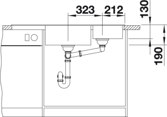 Blanco LEXA 9 E dřez vestavný aluminium granit 524 992