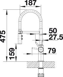 Blanco CATRIS-S Flexo černá matná baterie černá matná  525 793