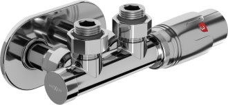 Mexen G00 úhlový termostatický set s krytem R, Duplex, DN50, chrom - W907-900-905-01