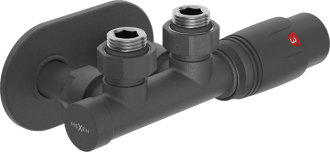 Mexen G00 úhlový termostatický set s krytem R, Duplex, DN50, antracit - W907-900-905-66