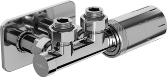 Mexen G05 úhlová termostatická sada s krytem S, Duplex, DN50, chrom - W907-958-910-01