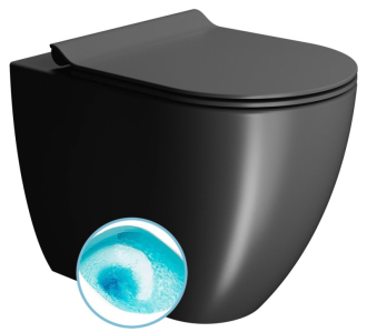 PURA WC mísa stojící, Swirlflush, 36x55cm, spodní/zadní odpad, černá dual-mat 880326