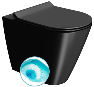 KUBE X WC mísa stojící, Swirlflush, 36x55cm, spodní/zadní odpad, černá dual-mat 941026