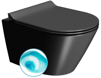 KUBE X závěsná WC mísa, Swirlflush, 36x50cm, černá dual-mat 941626