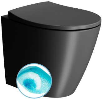 MODO WC mísa stojící, Swirlflush, 37x52cm, spodní/zadní odpad, černá dual-mat 981026