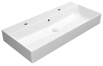 KUBE X keramické umyvadlo 100x47cm, broušená spodní hrana, 2 otvory, bílá 94239211
