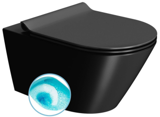 KUBE X závěsná WC mísa, Swirlflush, 36x55cm, černá dual-mat 941526